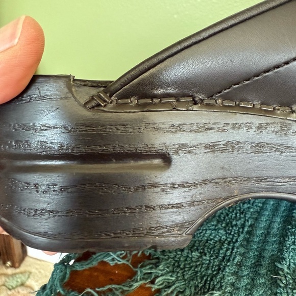 Dansko Black Leather Slide In Sonja Clogs Sz 38 (US 7.5-8) Nurses Medical Vet Tx - Picture 8 of 11